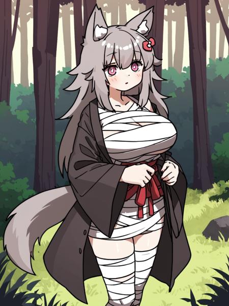 02222-confettitest-1girl in forest, (art by amonitto), solo, thighhighs, robe, (wolf girl_1.5), heart-shaped_pupils, pastel, (forest_1.5), large br.png